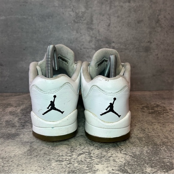 Nike Air Jordan 5 Low 'White Metallic' Sneakers Womens sz 8.5 - peeling - Picture 4 of 8